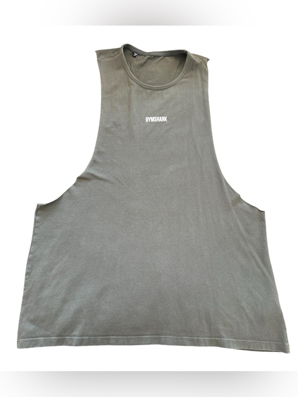 Gymshark Olive Tank Top with White Logo